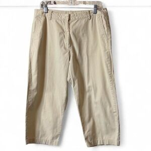 Vintage 90s Eddie Bauer Khaki Cropped Chino Pants,‎ Women's Size Petite 14